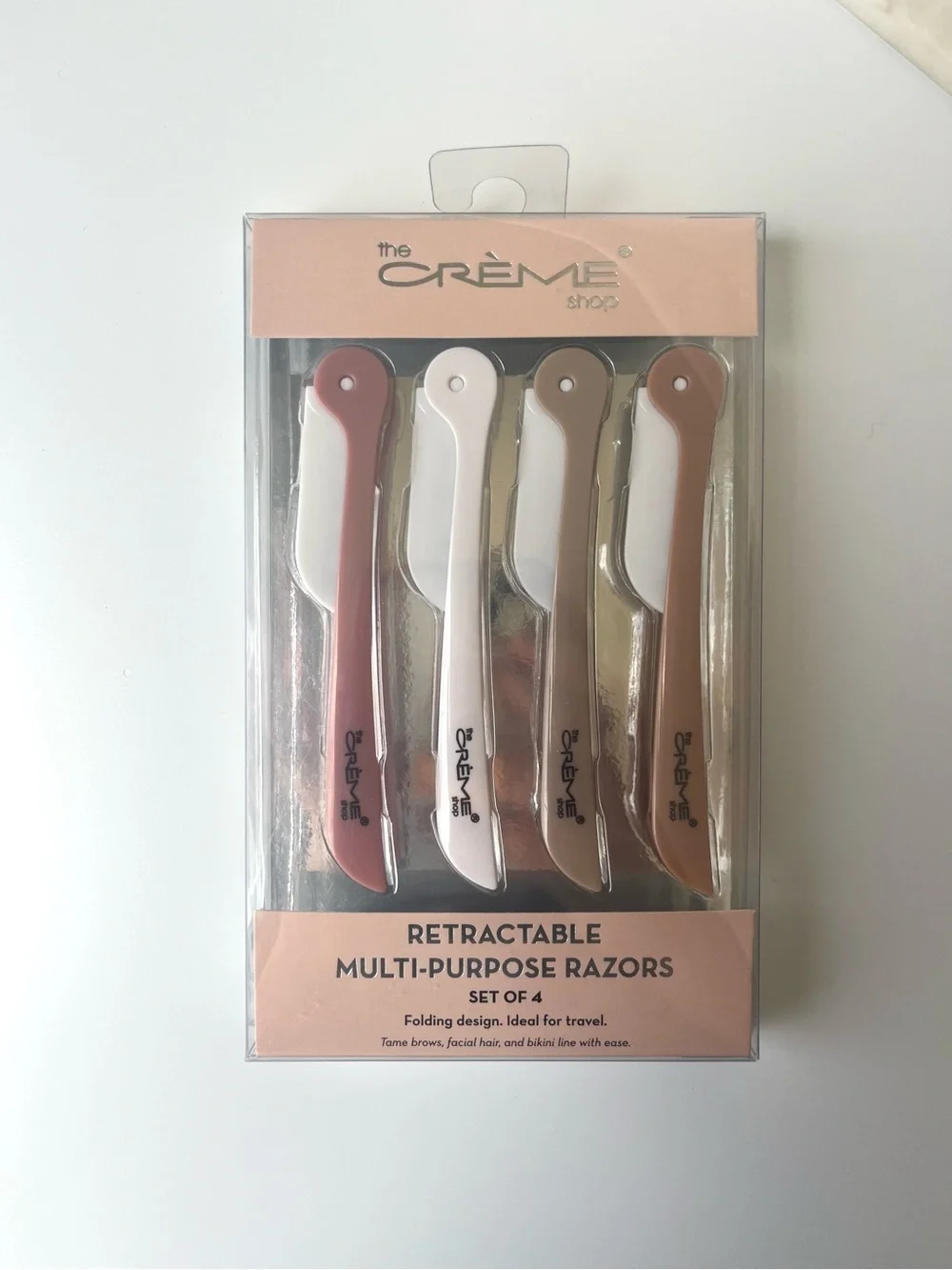 The Crème Shop Foldable Razor Set, 4 Pack NWT